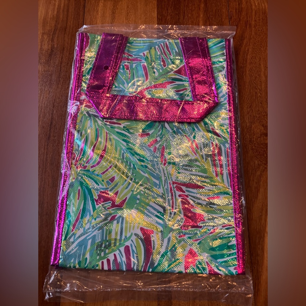 Lilly Pulitzer Tropical Leaf Tote in Teal, Pink & Green